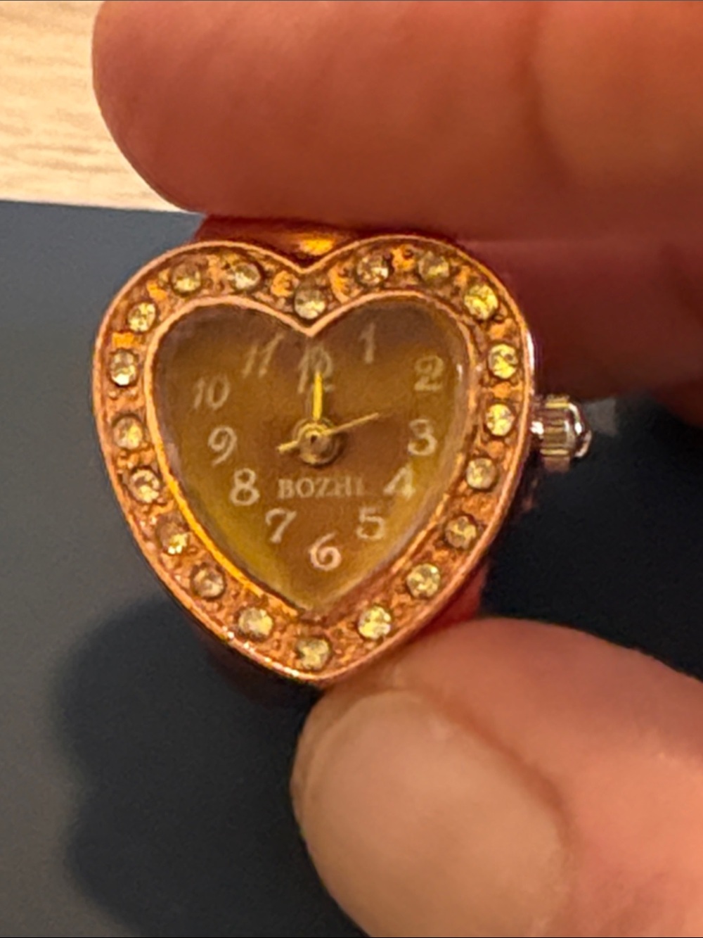 Vintage stretch ring watch Rose gold tone